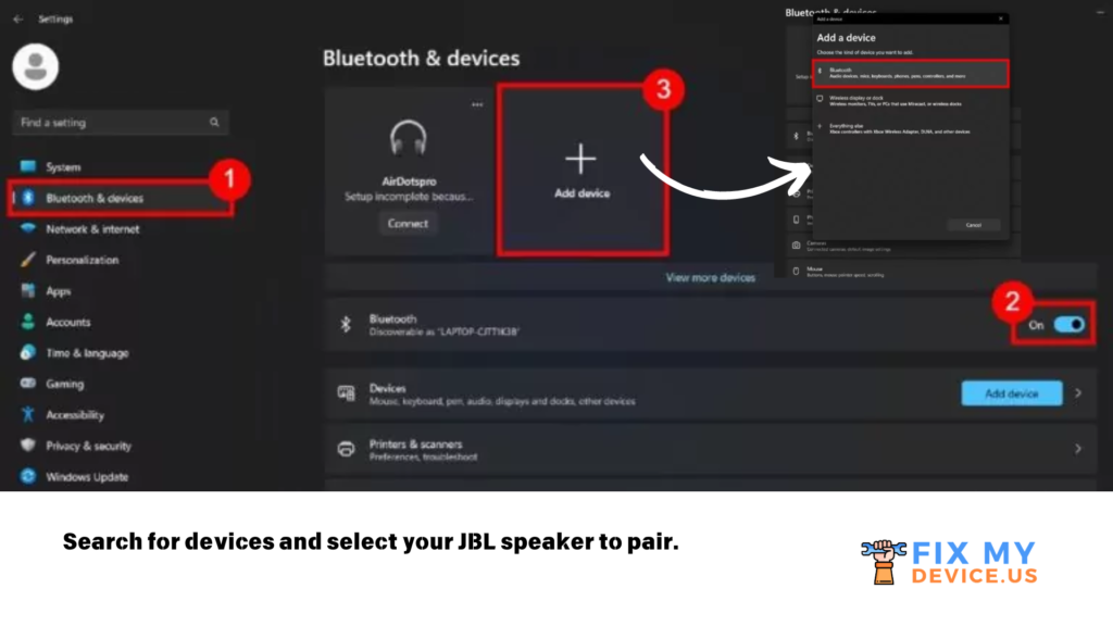 How do you connect to JBL speaker -steps to connect jbl speaker with windows