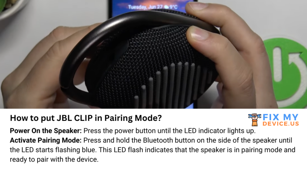 How to pair JBL Clip 4 - Turning pair mode