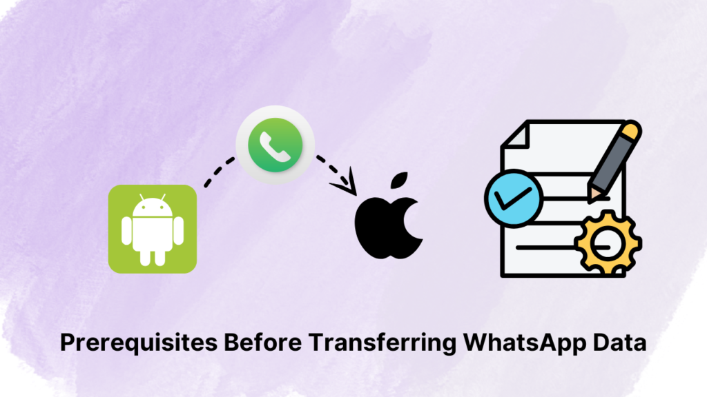 Prerequisites before transfering whatsapp data transfer whatsapp data from android to iphone